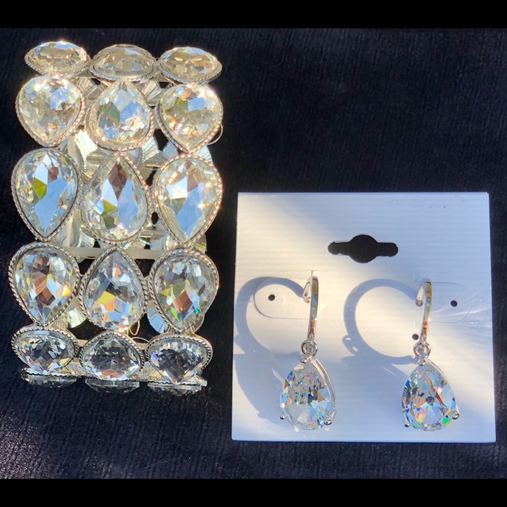 Matching bracelet and earring set.